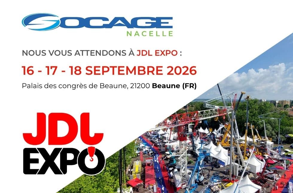Socage Nacelle à JDL EXPO 2026 : découvrez nos solutions pour le travail en hauteur